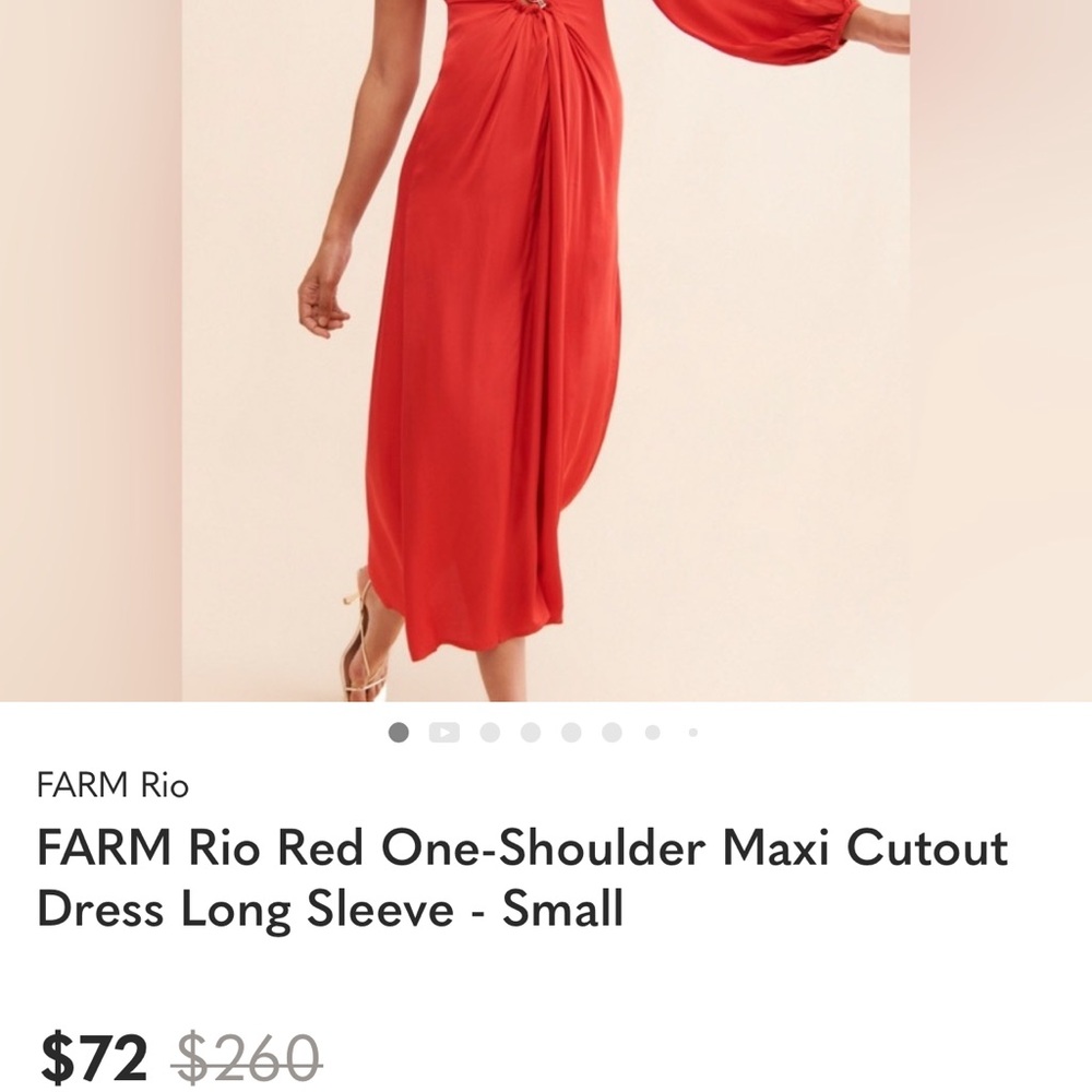 FARM Rio Vibrant Red One-Shoulder Dress